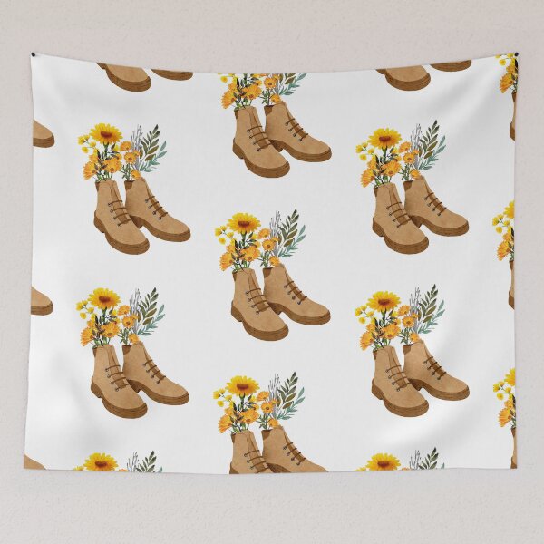 Item preview, Wildflower Hiking Boots | wildflower boots| flowers in boots  designed and sold by SodaPUNCH.