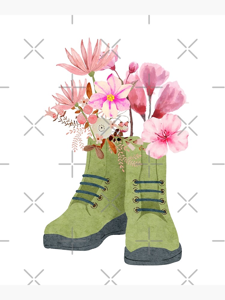&ldquo;Wildflower Hiking Boots | wildflower boots| flowers in boots&rdquo; Poster