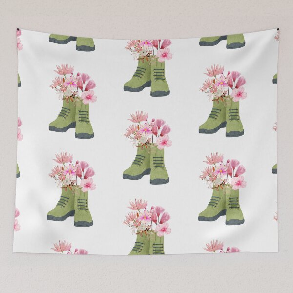 Item preview, Wildflower Hiking Boots | wildflower boots| flowers in boots designed and sold by SodaPUNCH.