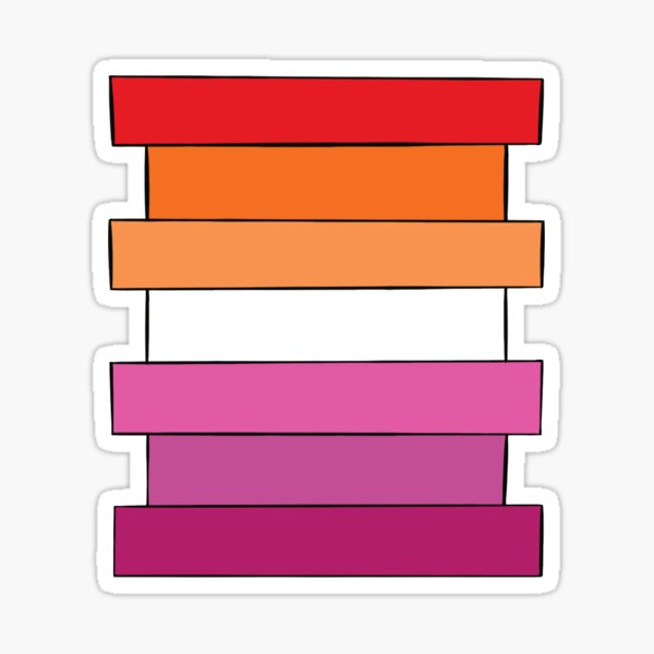 Lesbian Pride Flag Book Stack Alternate Version Sticker For Sale By Maireadv Redbubble 6344