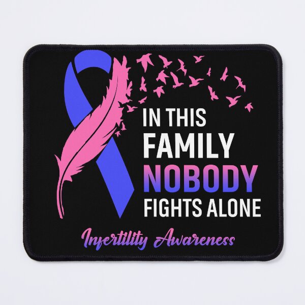 Item preview, In This Family Nobody Fights Alone Infertility Awareness Feather Ribbon designed and sold by frechettee.