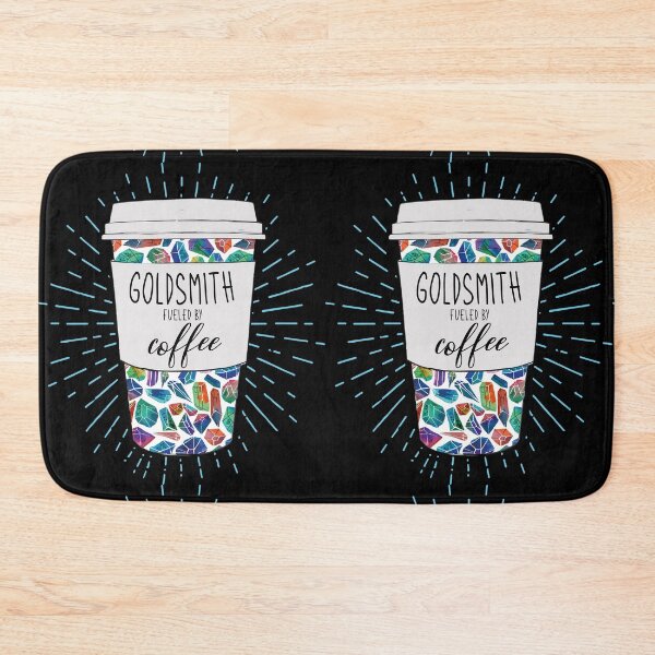Item preview, Goldsmith fueled by coffee tumbler travel coffee mug colorful gemstones aesthetic design designed and sold by MetalicBabe.