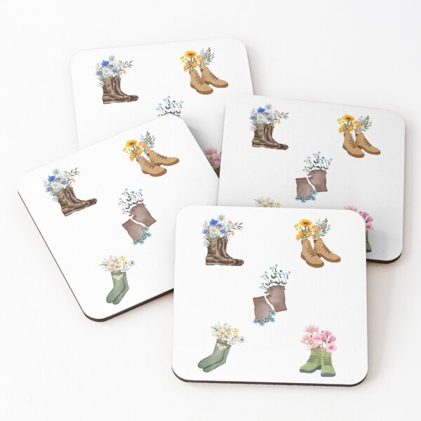 Item preview, Wildflower Hiking Boots sticker pack |wildflower boots| wildflowers designed and sold by SodaPUNCH.