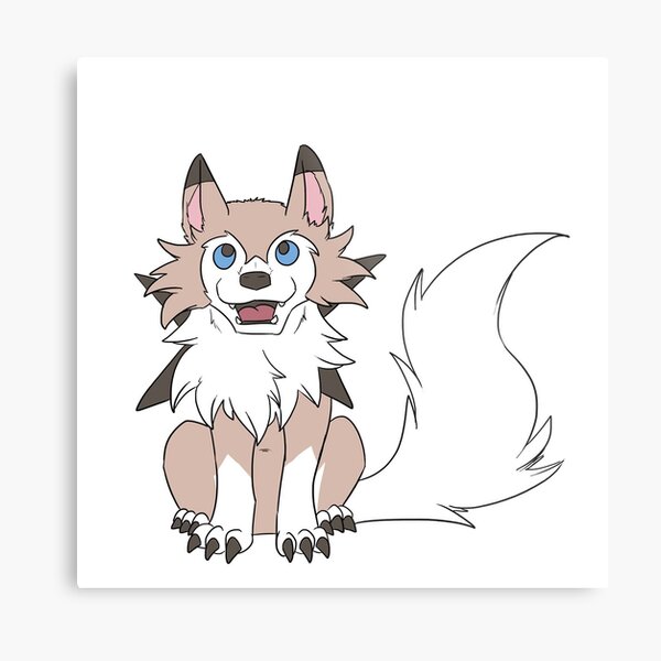 Pokemon Pok C3 mon Sun Moon Lycanroc Lycanrock Rockruff Midnight Midnight Twilight Wolf Speed Brown Dog Chibi Cute Woof Ash Pikachu Alola Metal Prints Redbubble