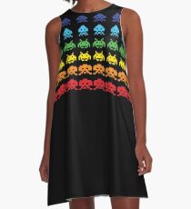 "SPACE INVADERS" Video Game Lovers Vintage A-Line Dress