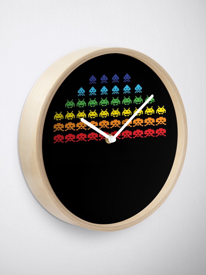 Alternate view of "SPACE INVADERS" Video Game Lovers Vintage Clock