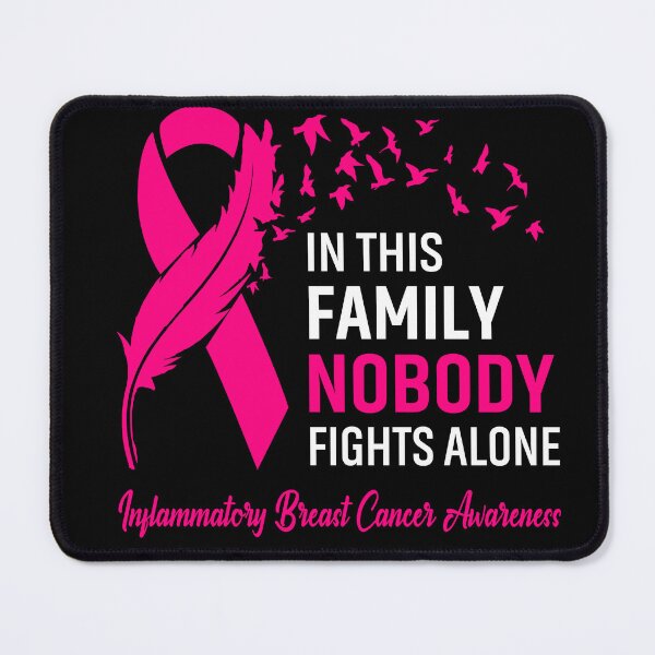 Item preview, In This Family Nobody Fights Alone Inflammatory Breast Cancer Awareness Feather Ribbon designed and sold by frechettee.