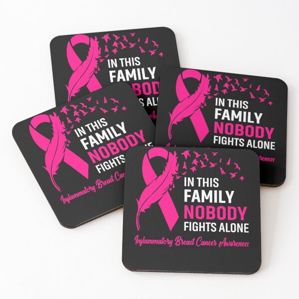 Item preview, In This Family Nobody Fights Alone Inflammatory Breast Cancer Awareness Feather Ribbon designed and sold by frechettee.