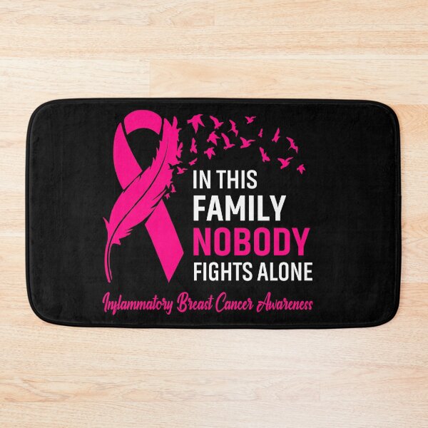 Item preview, In This Family Nobody Fights Alone Inflammatory Breast Cancer Awareness Feather Ribbon designed and sold by frechettee.