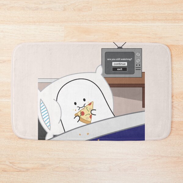 Item preview, Gordie the Ghost (pizza in bed) | by queenie's cards designed and sold by queeniescards.