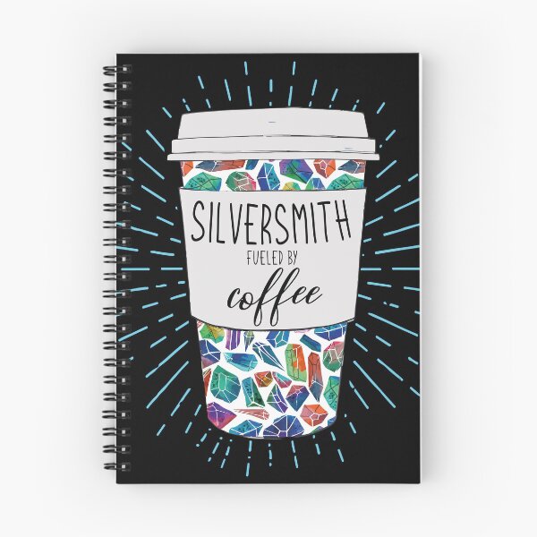Item preview, Silversmith fueled by coffee tumbler travel coffee mug colorful gemstones aesthetic design designed and sold by MetalicBabe.