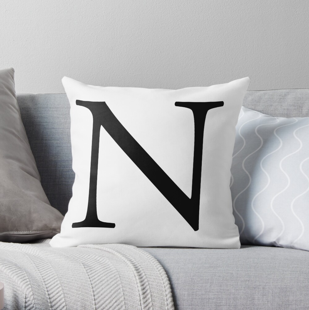 N Alphabet Letter November New York A To Z 14th Letter Of Alphabet Initial Name Letters Nick Name Throw Pillow By Tomsredbubble Redbubble