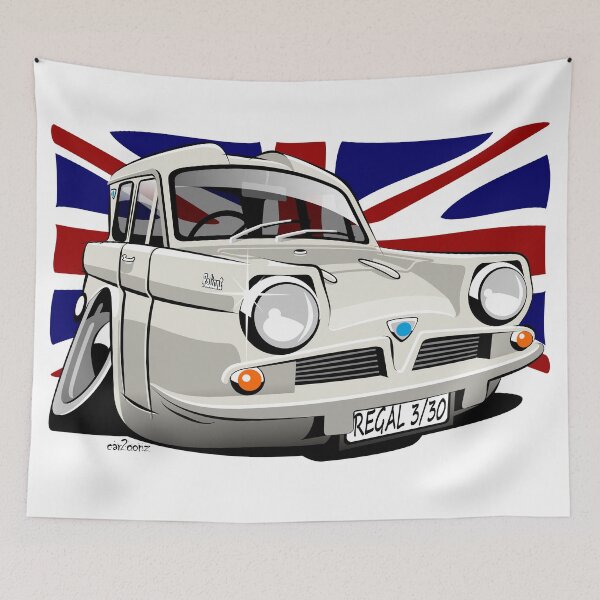 Item preview, Reliant Regal 3/30 saloon caricature white designed and sold by car2oonz.