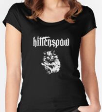 Kittenspaw Metal Parody Print Women's Fitted Scoop T-Shirt