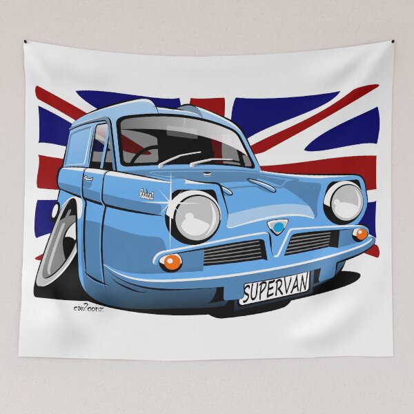 Item preview, Reliant Regal Supervan caricature blue designed and sold by car2oonz.