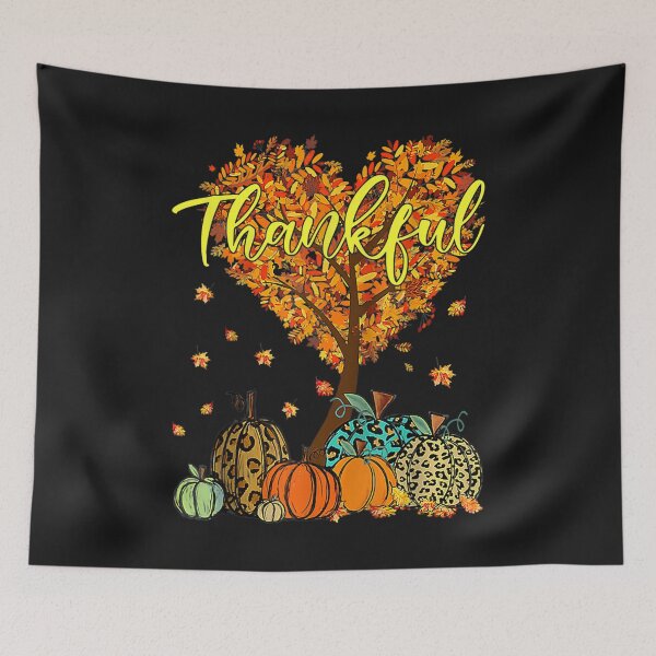 Item preview, happy thanksgiving day autumn fall thankful pumpkin leopard designed and sold by OSTONSHOP.