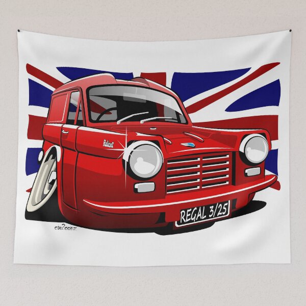 Item preview, Reliant Regal Super van caricature red designed and sold by car2oonz.