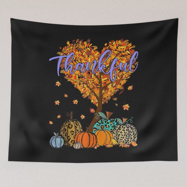 Item preview, happy thanksgiving day autumn fall thankful pumpkin leopard designed and sold by OSTONSHOP.