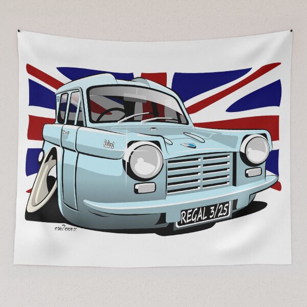 Item preview, Reliant Regal 3/25 saloon caricature blue designed and sold by car2oonz.