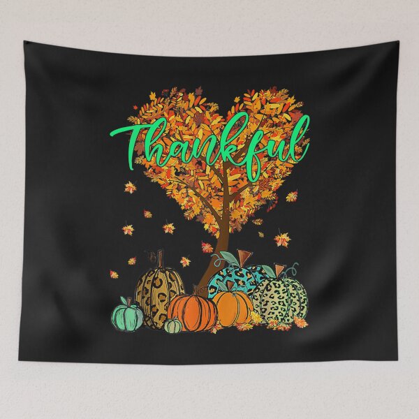 Item preview,  happy thanksgiving day autumn fall thankful pumpkin leopard designed and sold by OSTONSHOP.