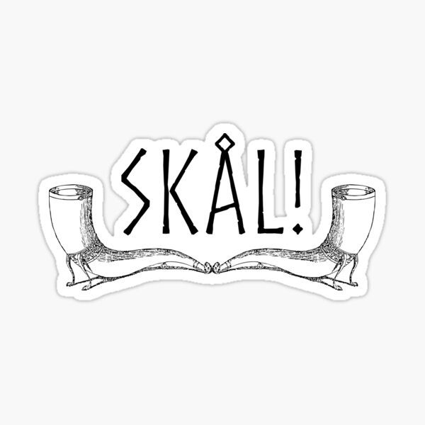 Viking Skal Norse Print Sticker