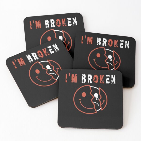 Item preview, I'M Broken confused smile sad face Invisible Illness I'M OK Broken designed and sold by xteamdesign.