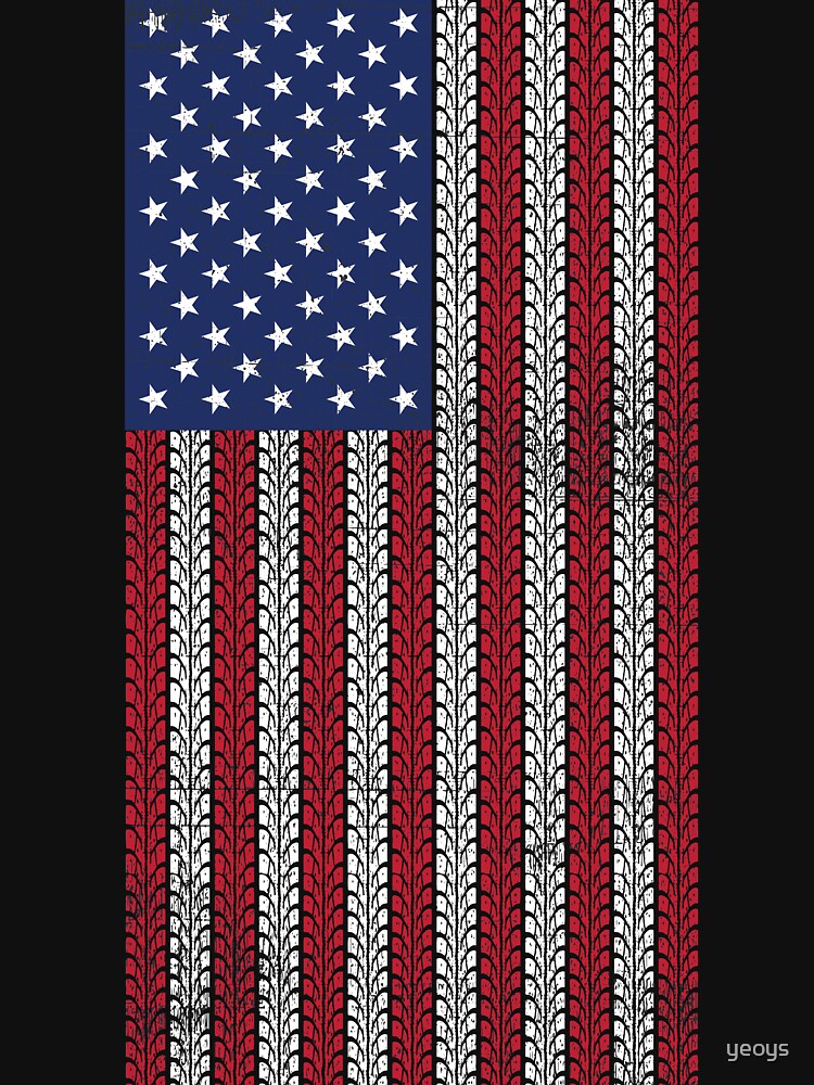 Vintage Flag > US Flag Made of Motorbike Tracks > Biker by yeoys