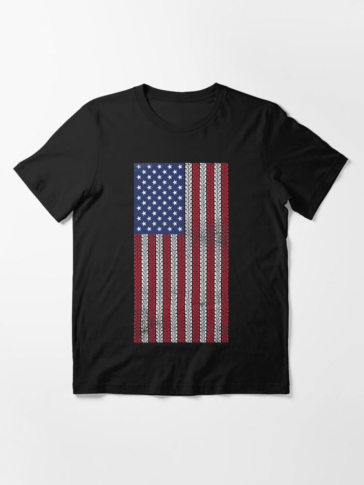 Alternate view of Vintage Flag > US Flag Made of Motorbike Tracks > Biker Essential T-Shirt