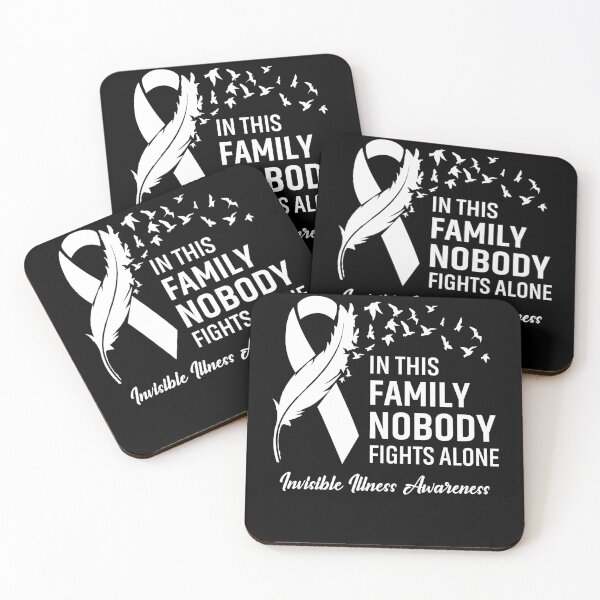 Item preview, In This Family Nobody Fights Alone Invisible Illness Awareness Feather Ribbon designed and sold by frechettee.