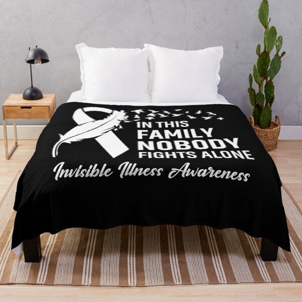 Item preview, In This Family Nobody Fights Alone Invisible Illness Awareness Feather Ribbon designed and sold by frechettee.