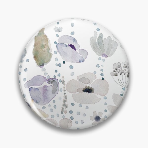 Item preview, hand painted grey blue purple flowers  designed and sold by SelenePaintings .