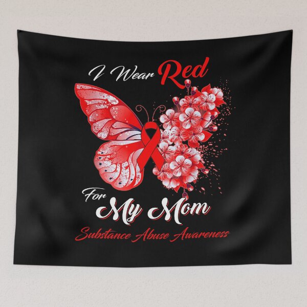 Item preview, I Wear Red For My Mom Substance Abuse Awareness Butterfly Ribbon Gifts designed and sold by Adropine.