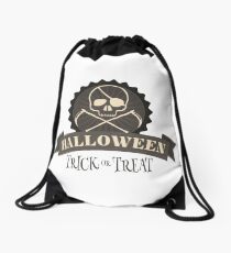 Trick or Treat Skull Drawstring Bag