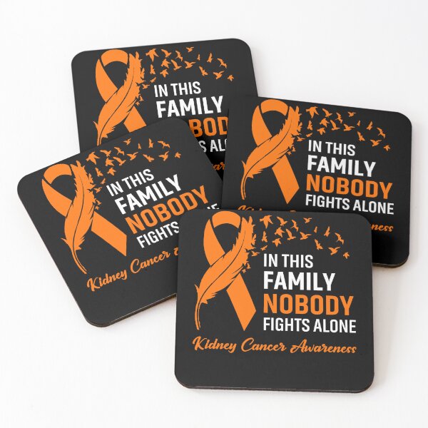 Item preview, In This Family Nobody Fights Alone Kidney Cancer Awareness Feather Ribbon designed and sold by frechettee.