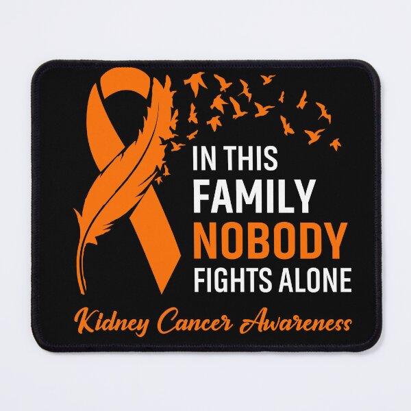 Item preview, In This Family Nobody Fights Alone Kidney Cancer Awareness Feather Ribbon designed and sold by frechettee.