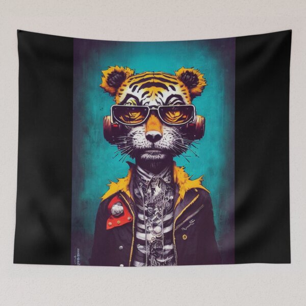 Item preview, Cool Punk Rock Pop Graffiti Tiger Animal designed and sold by TheWildFlix.