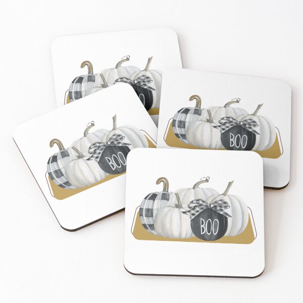 Item preview, Black and White pumpkins, fall halloween buffalo plaid pumpkins designed and sold by eireaine.