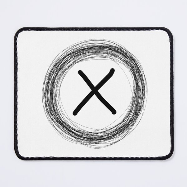 Item preview, Black circle bordered X initial monogram designed and sold by Words-Artist.