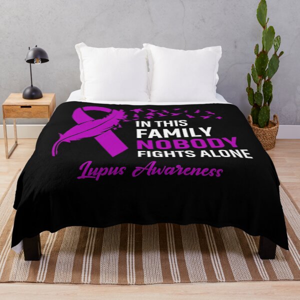 Item preview, In This Family Nobody Fights Alone Lupus Awareness Feather Ribbon designed and sold by frechettee.