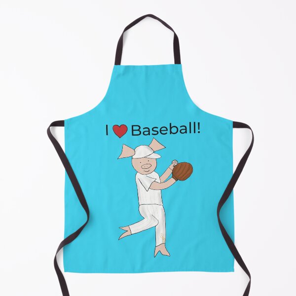 Item preview, I love Baseball! Left-handed Pig baseball player, pitcher, blue, baseball designed and sold by PiggingJapan.