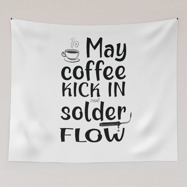 Item preview, May coffee kick in and solder flow black metalsmith meme torch jewelry soldering designed and sold by MetalicBabe.
