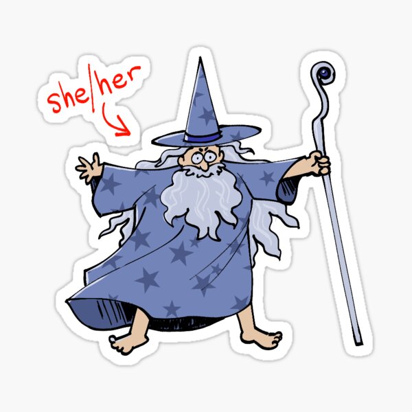 she/her wizard Sticker