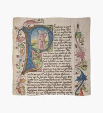 Pañuelo P inicial en un manuscrito medieval iluminado