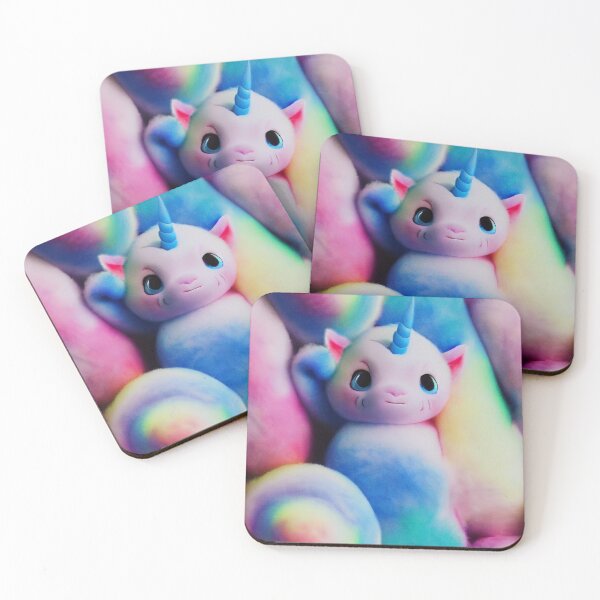 Item preview, Chubby Fuzzy Unicorn Tile designed and sold by sixblackroses.