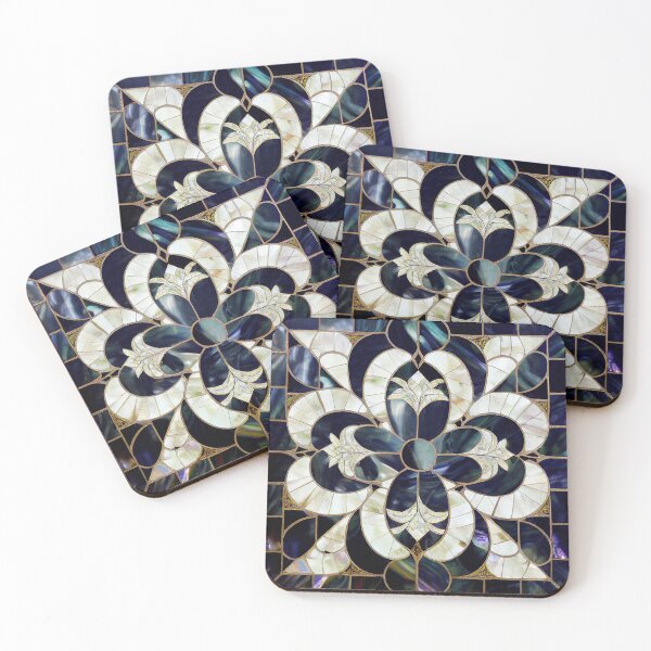 Item preview, Mother of Pearl Mosaic Flower Design - Blue, Purple, and White designed and sold by JediNeil.