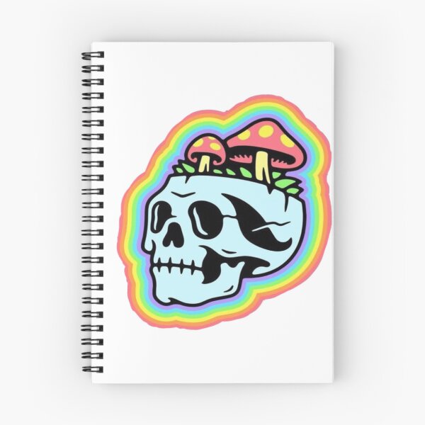 Item preview, skull with psychedelic mushrooms designed and sold by saylucyernaga.