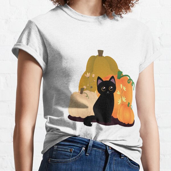 Autumn Black Cat Classic T-Shirt