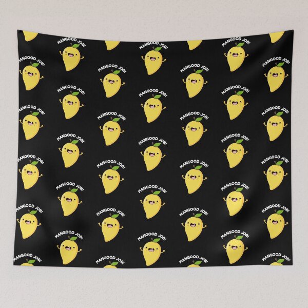 Item preview, Mangood Job Funny Mango Puns (Dark BG) designed and sold by punnybone.