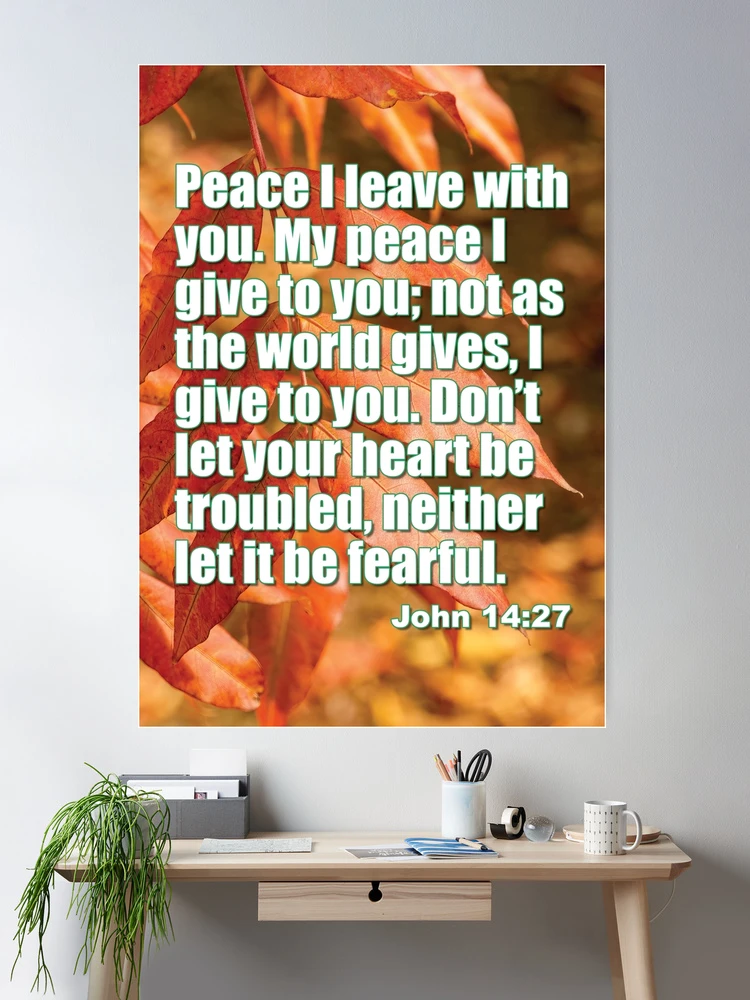 Bible verse wall art - Peace I leave with you - John 14:27 - Farmhouse sign - Scripture wall buy art - Bible verse sign for home -Christian gift