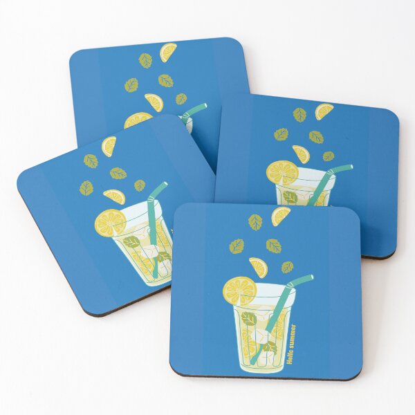 Item preview, Aesthetic blue drink lemon mint hello summer beverage lemonade designed and sold by Novel-ty.